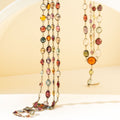 Victorian Harlequin Multi-Gemstone and 9K Chain Necklace