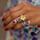 Ruby and Diamond Crossover 18k Gold Ring