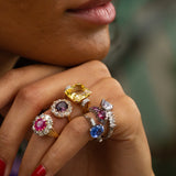 Ruby and Diamond Crossover 18k Gold Ring