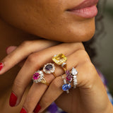 Ruby and Diamond Crossover 18k Gold Ring
