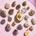 Arts & Crafts Diamond, Platinum, and 14k Gold Locket