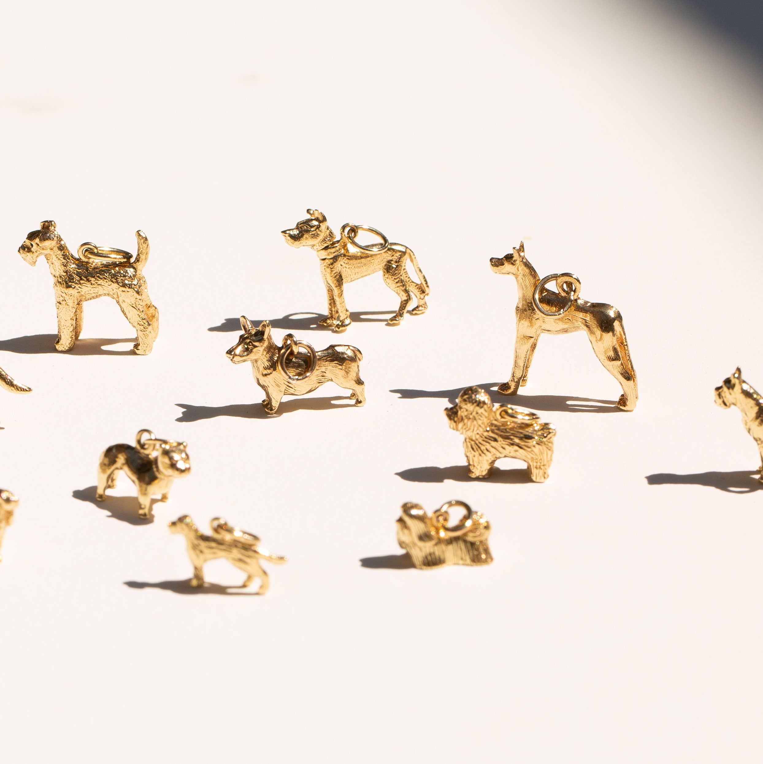 Great Dane Moveable 14K Gold Dog Charm