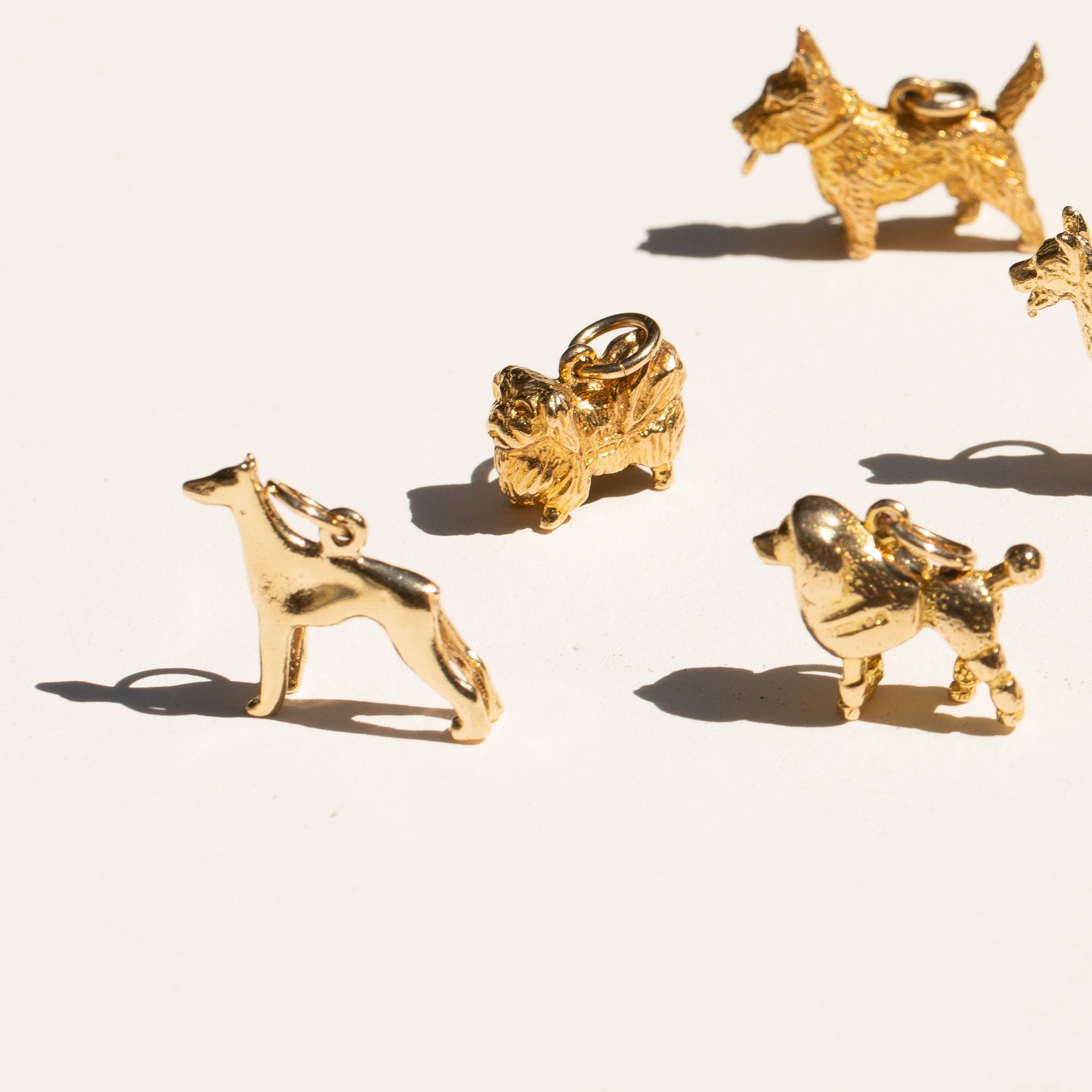 English Pekinese 9k Gold Dog Charm