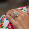 Aquamarine and 18k White Gold Ring