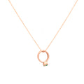 The F&B Rose Gold Birthstone Mini Ring Necklace