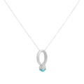 The F&B White Gold Birthstone Mini Ring Necklace