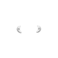 The F&B Diamond Crescent Moon Stud Earring