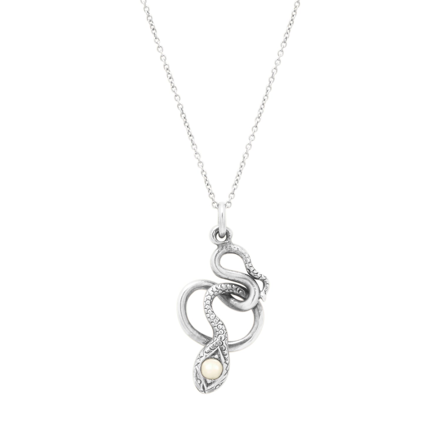 The F&B White Gold Snake Charmer Necklace