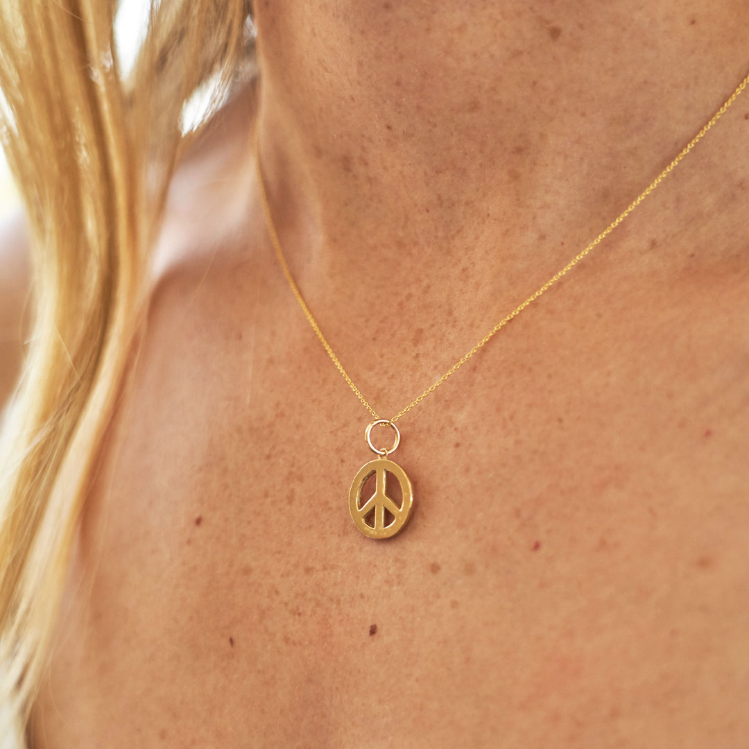 The F&B Peace Sign Charm Necklace