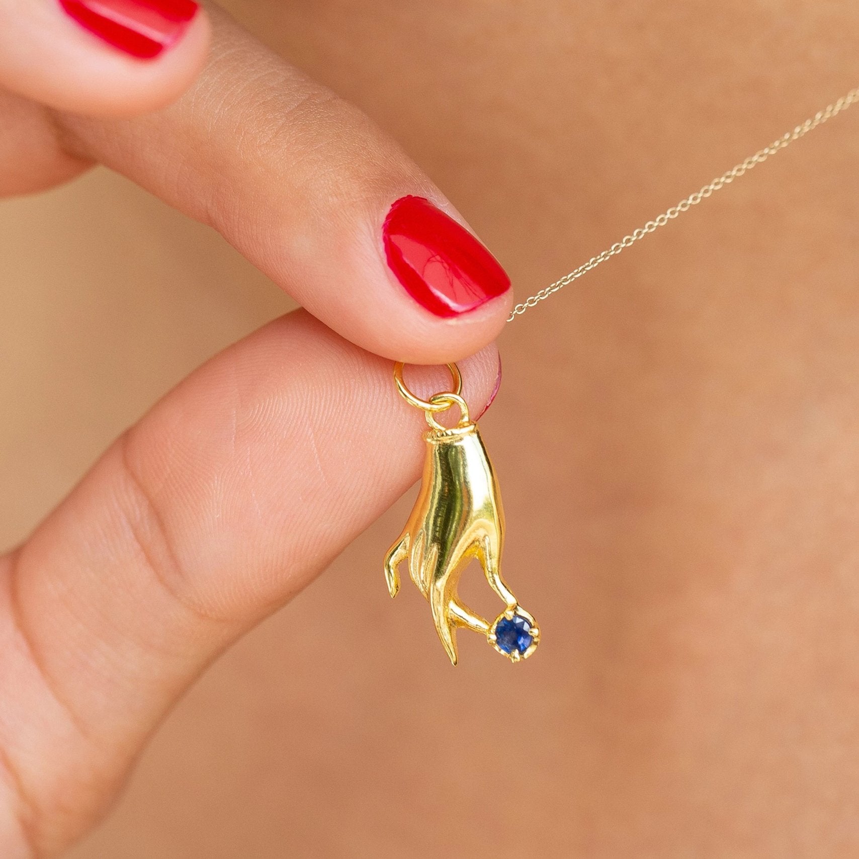 The F&B Yellow Gold Birthstone Hand Charm