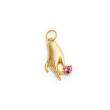The F&B Pink Sapphire Heart Hand Charm