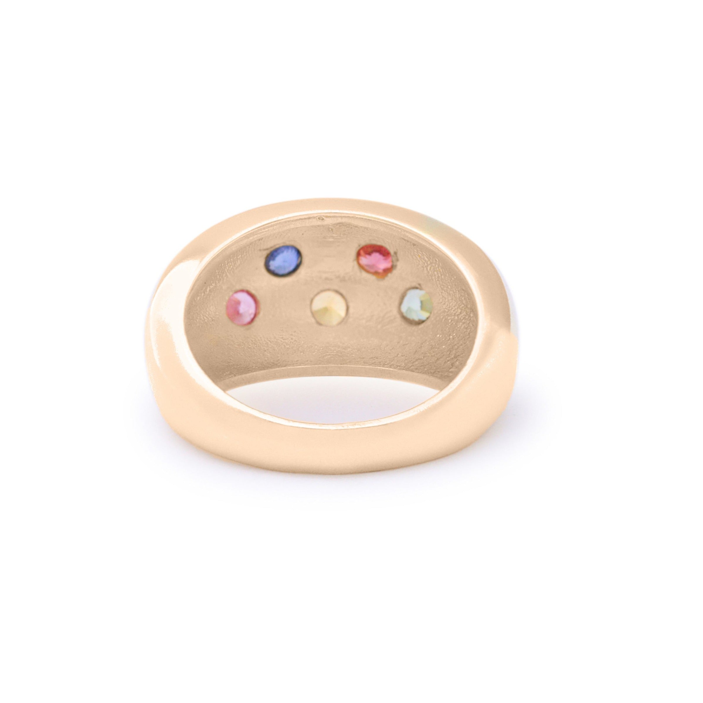 The F&B Multi-Colored Sapphire Starburst Dome Ring