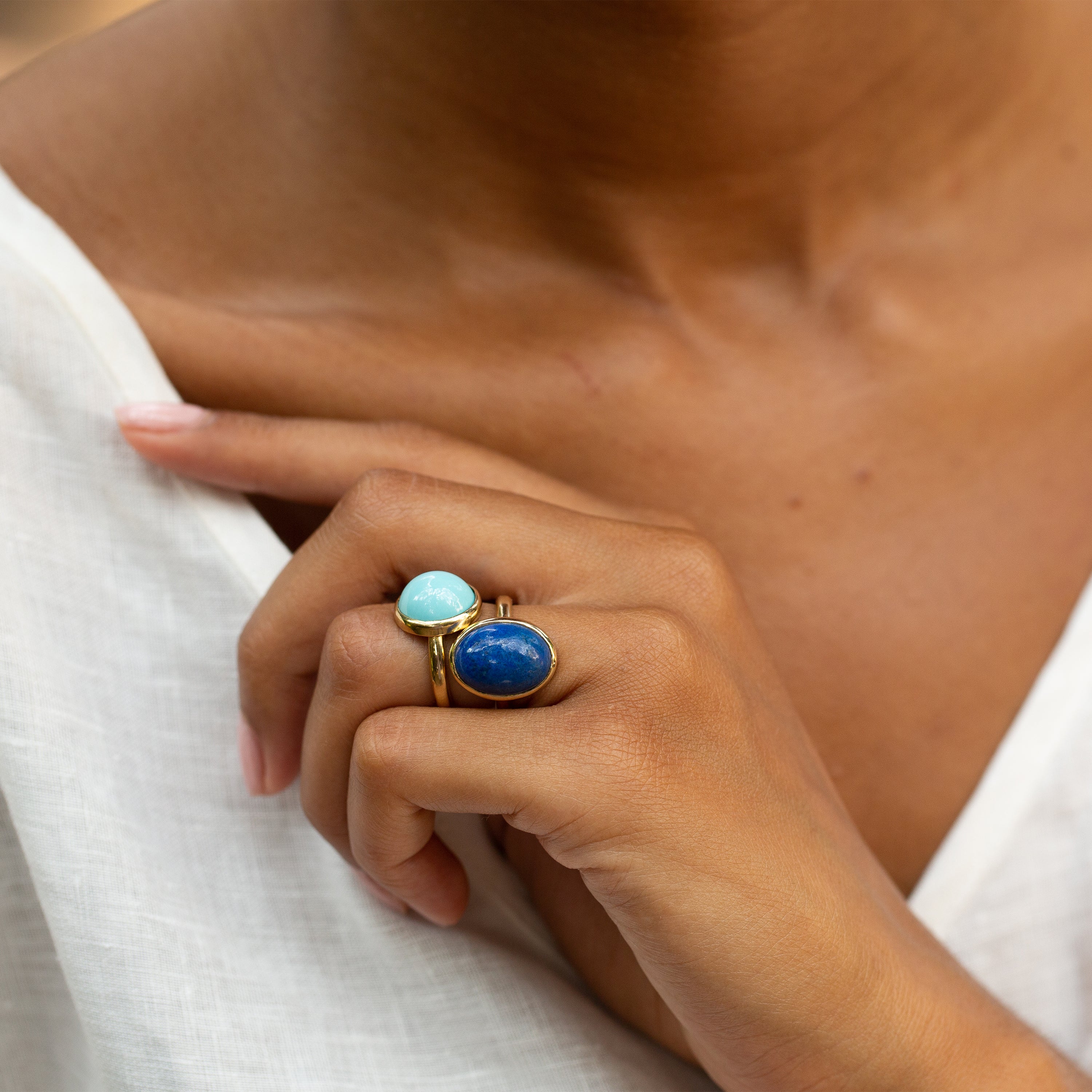 The F&B Lapis Lazuli and 14k Gold Ring