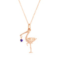 The F&B Rose Gold Birthstone Stork Necklace