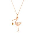 The F&B Rose Gold Birthstone Stork Necklace