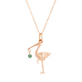 The F&B Rose Gold Birthstone Stork Necklace