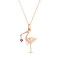 The F&B Rose Gold Birthstone Stork Necklace