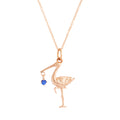 The F&B Rose Gold Birthstone Stork Necklace