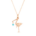 The F&B Rose Gold Birthstone Stork Necklace