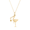 The F&B Yellow Gold Birthstone Stork Necklace