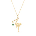 The F&B Yellow Gold Birthstone Stork Necklace