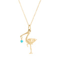 The F&B Yellow Gold Birthstone Stork Necklace