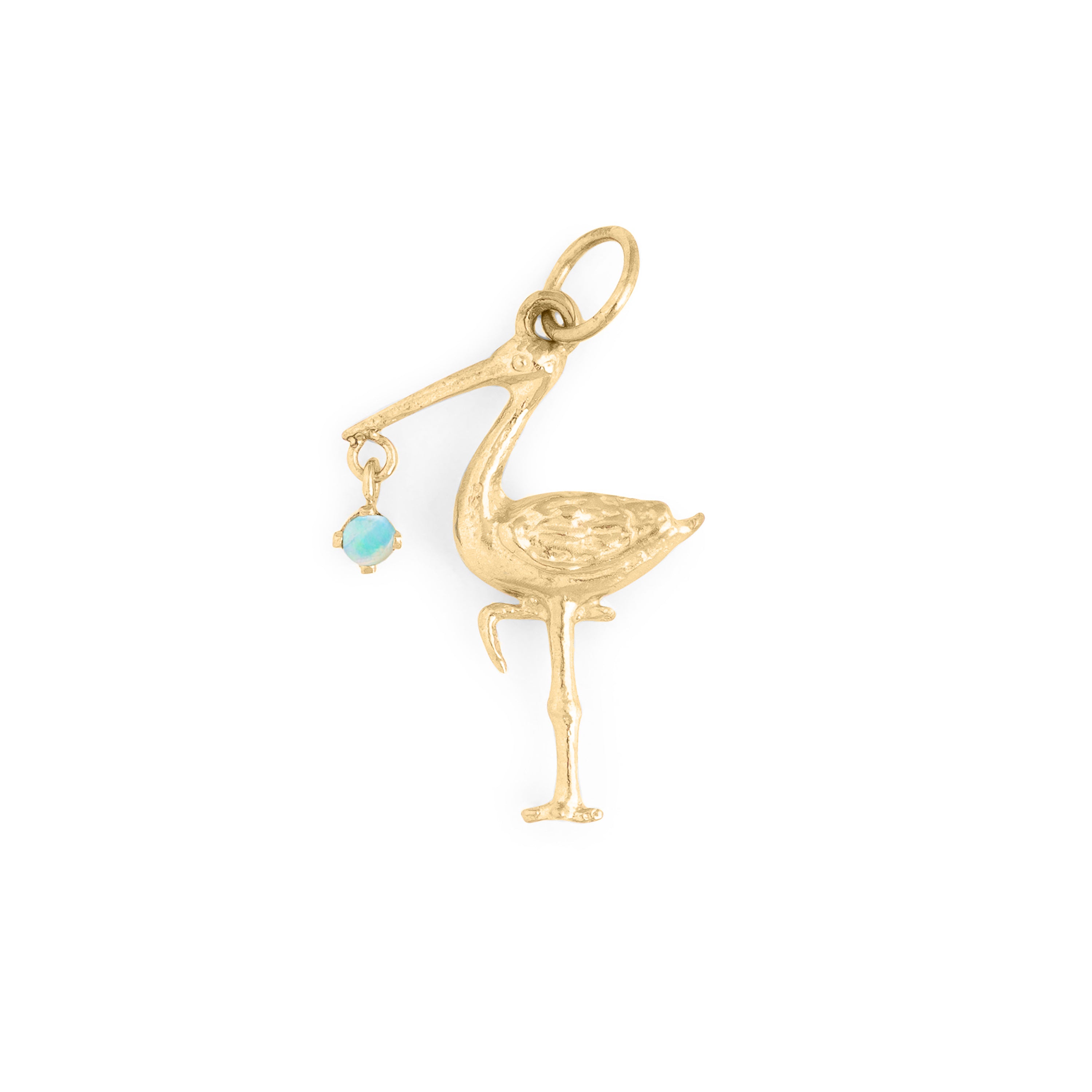 The F&B Yellow Gold Birthstone Stork Necklace