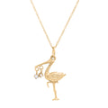 The F&B Yellow Gold Birthstone Stork Necklace