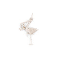 The F&B White Gold Birthstone Stork Necklace