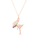 The F&B Rose Gold Birthstone Stork Necklace
