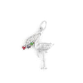 The F&B White Gold Birthstone Stork Necklace