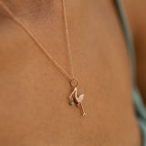 The F&B Yellow Gold Birthstone Stork Necklace