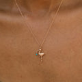 The F&B Yellow Gold Birthstone Stork Necklace