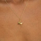 The F&B Yellow Gold Birthstone Stork Necklace