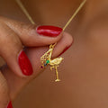 The F&B Yellow Gold Birthstone Stork Necklace