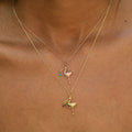 The F&B Yellow Gold Birthstone Stork Necklace