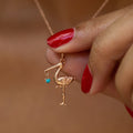 The F&B Yellow Gold Birthstone Stork Necklace