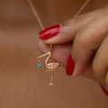The F&B Rose Gold Birthstone Stork Necklace
