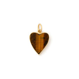 The F&B Small Tiger's Eye Heart 14k Gold Charm