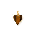 The F&B Medium Tiger's Eye Heart 14k Gold Charm
