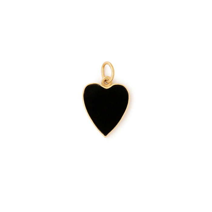 The F&B Small Onyx Heart 14k Gold Charm
