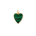 The F&B Medium Malachite Heart 14k Gold Charm