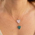 The F&B Medium Malachite Heart 14k Gold Charm