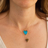 The F&B Small Tiger's Eye Heart 14k Gold Charm