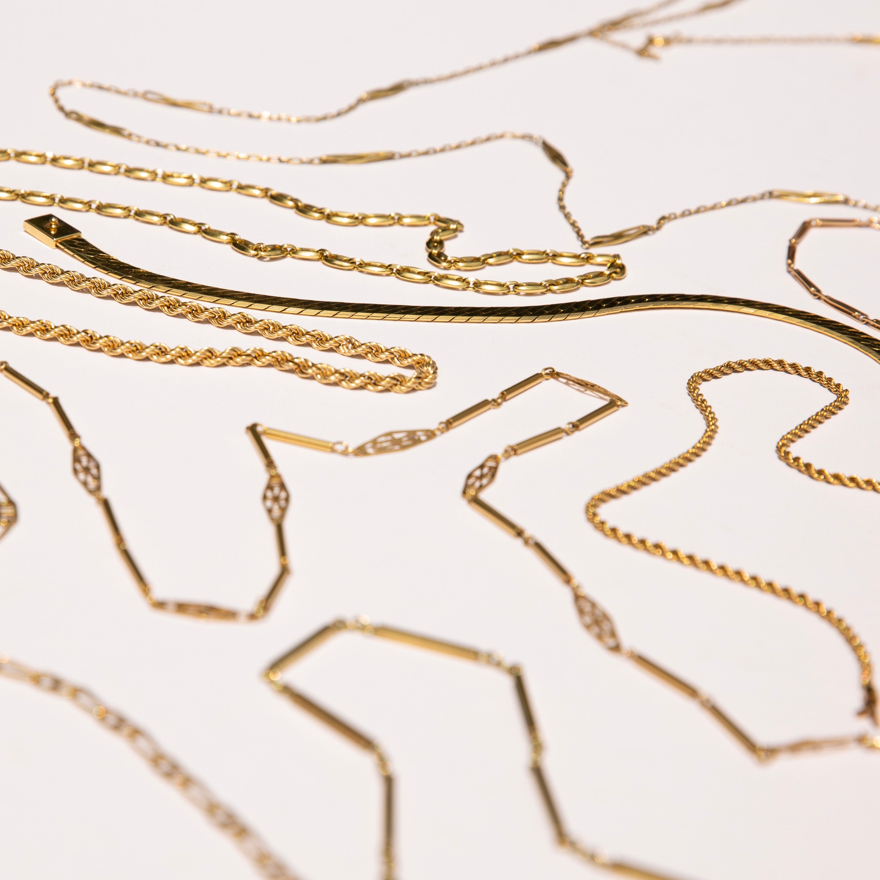 Herringbone 14k Gold Chain Necklace