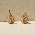 Victorian Rose Cut Diamond and 14k Gold Cluster Earrings