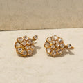 Victorian Rose Cut Diamond and 14k Gold Cluster Earrings