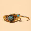 Victorian Turquoise, Diamond, and 14k Gold Bangle Bracelet