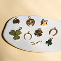 Victorian Horseshoe And Clover 14k Gold Charm