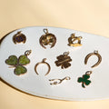 Shamrock Green Enamel And 14k Gold Charm